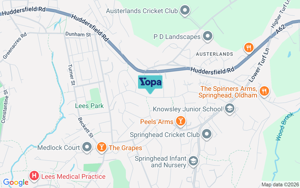Map showing the location of OL4 4RS