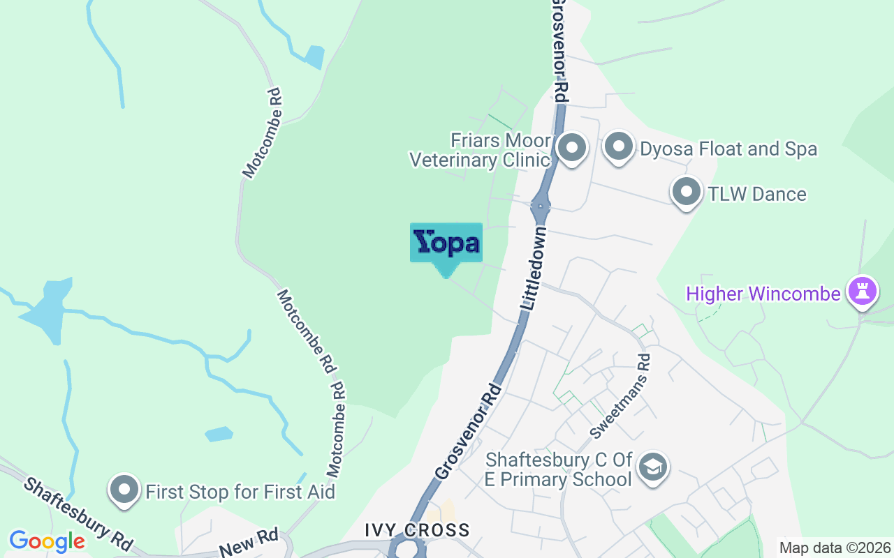 Map showing the location of SP7 8DT