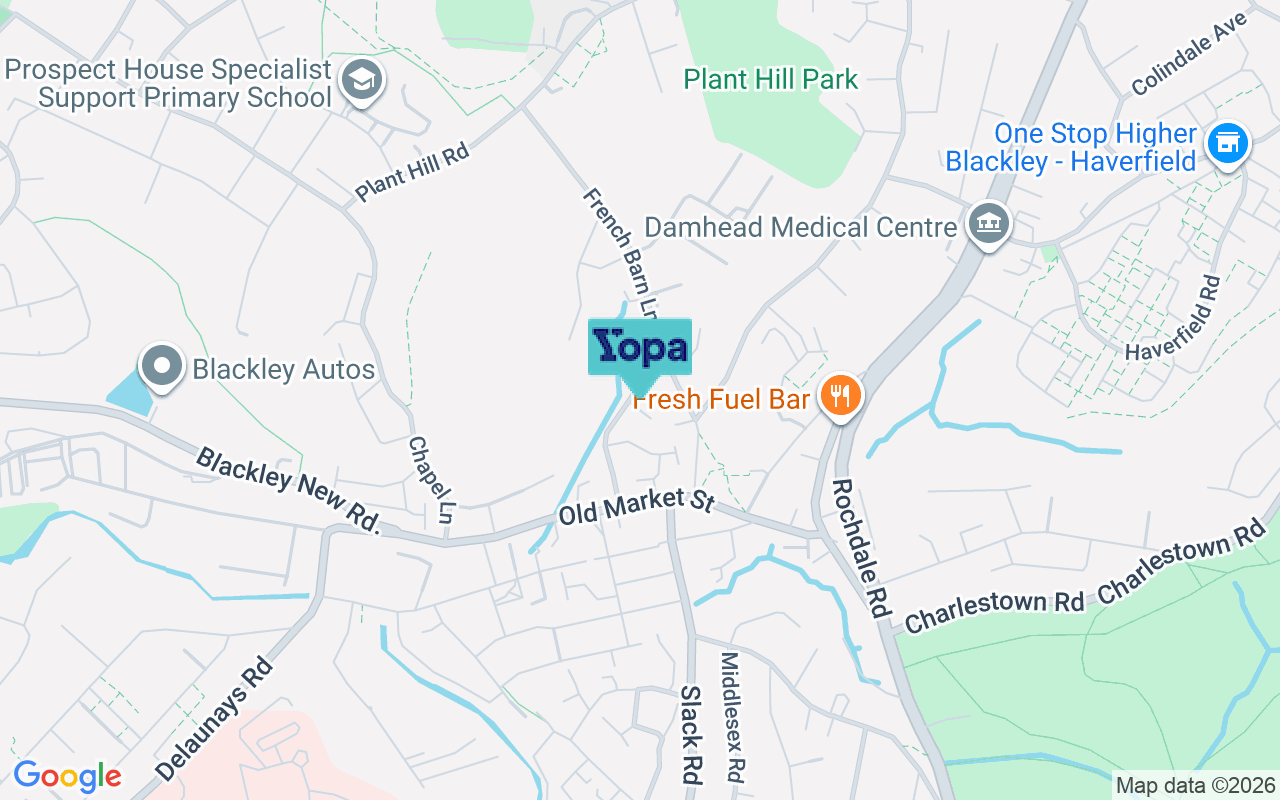 Map showing the location of M9 5FB