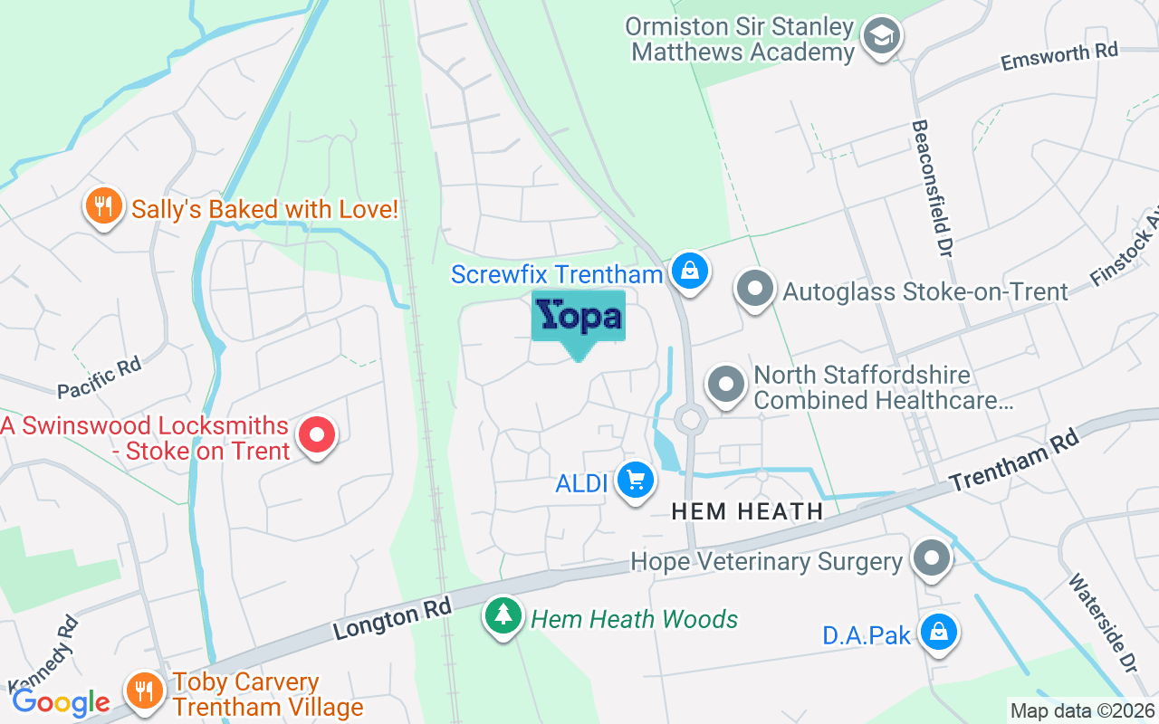 Map showing the location of ST4 8FD