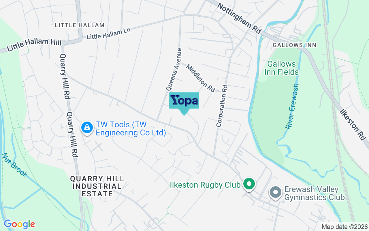 Map showing the location of DE7 4DW