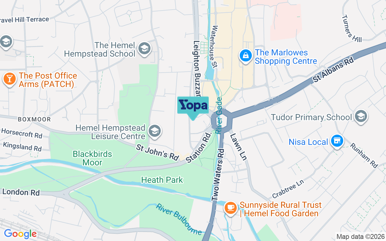 Map showing the location of HP1 1AQ
