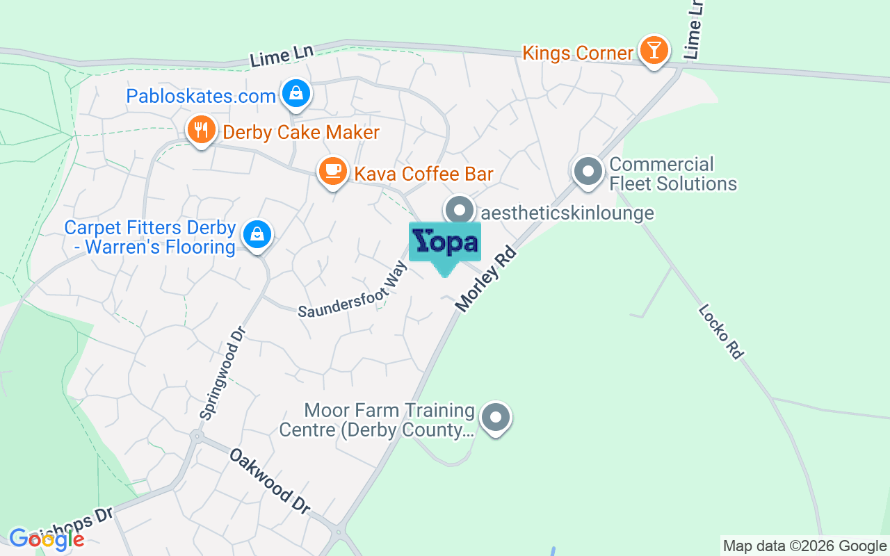 Map showing the location of DE21 2SG