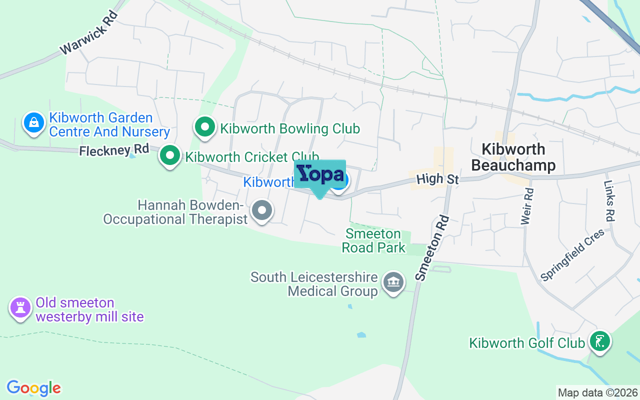 Map showing the location of LE8 0HE