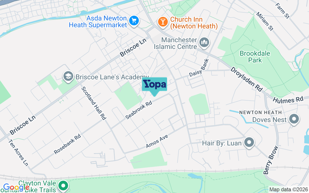Map showing the location of M40 2SA