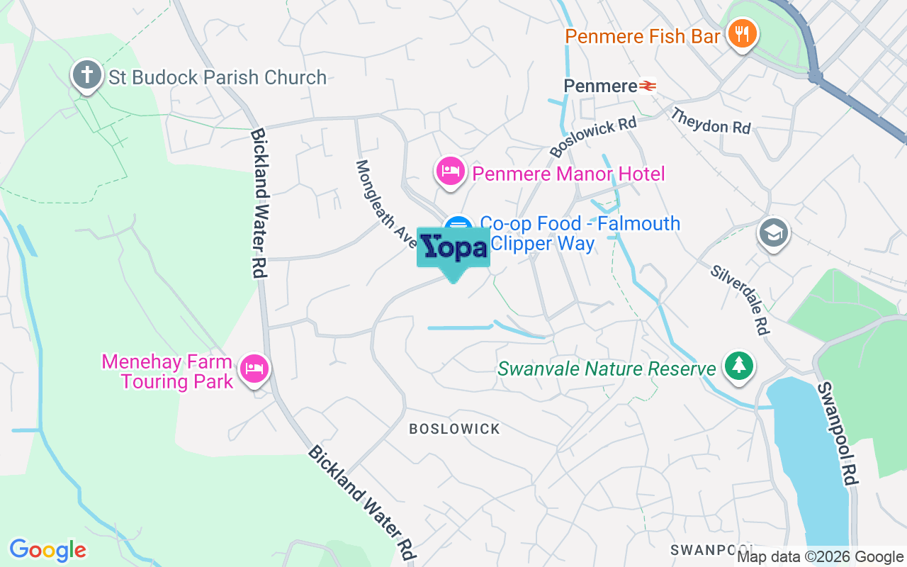 Map showing the location of TR11 4QD