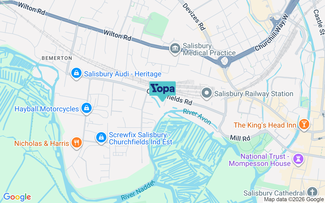 Map showing the location of SP2 7NN