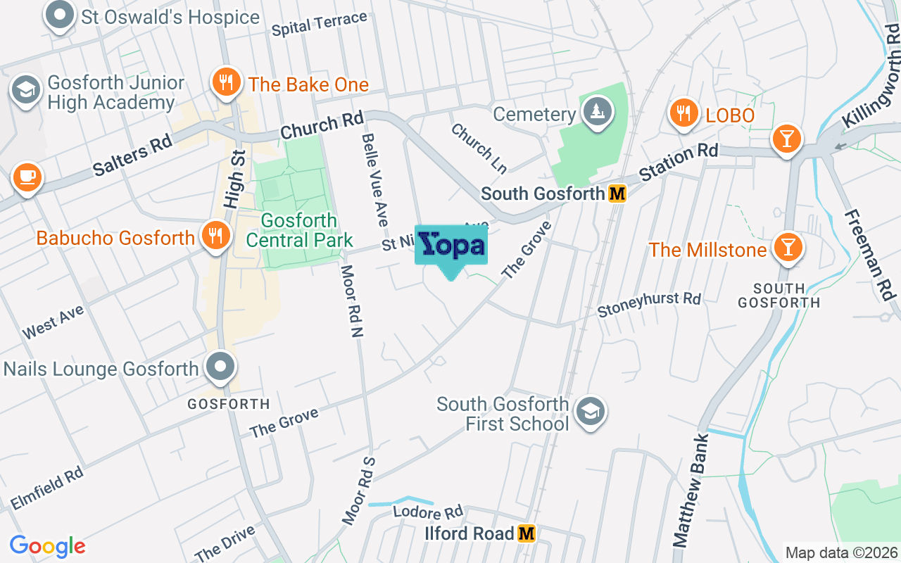 Map showing the location of NE3 1EG