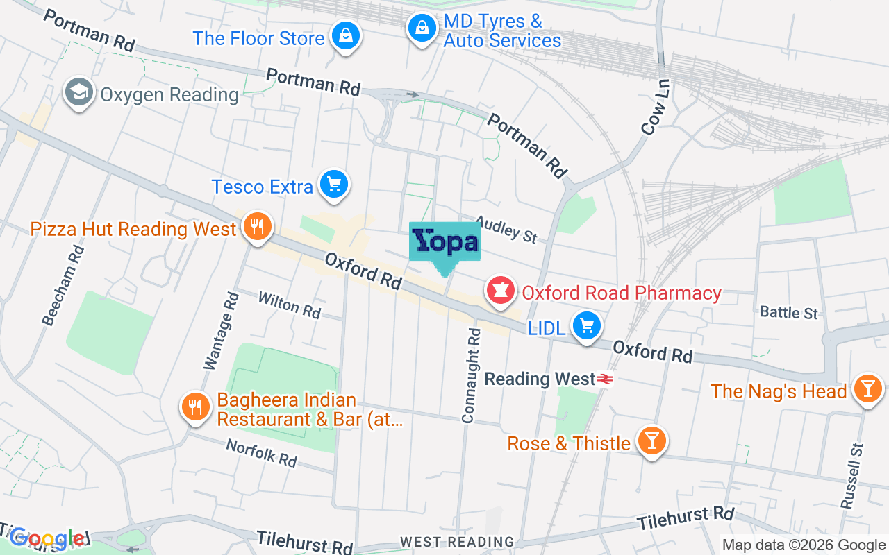 Map showing the location of RG30 1DL