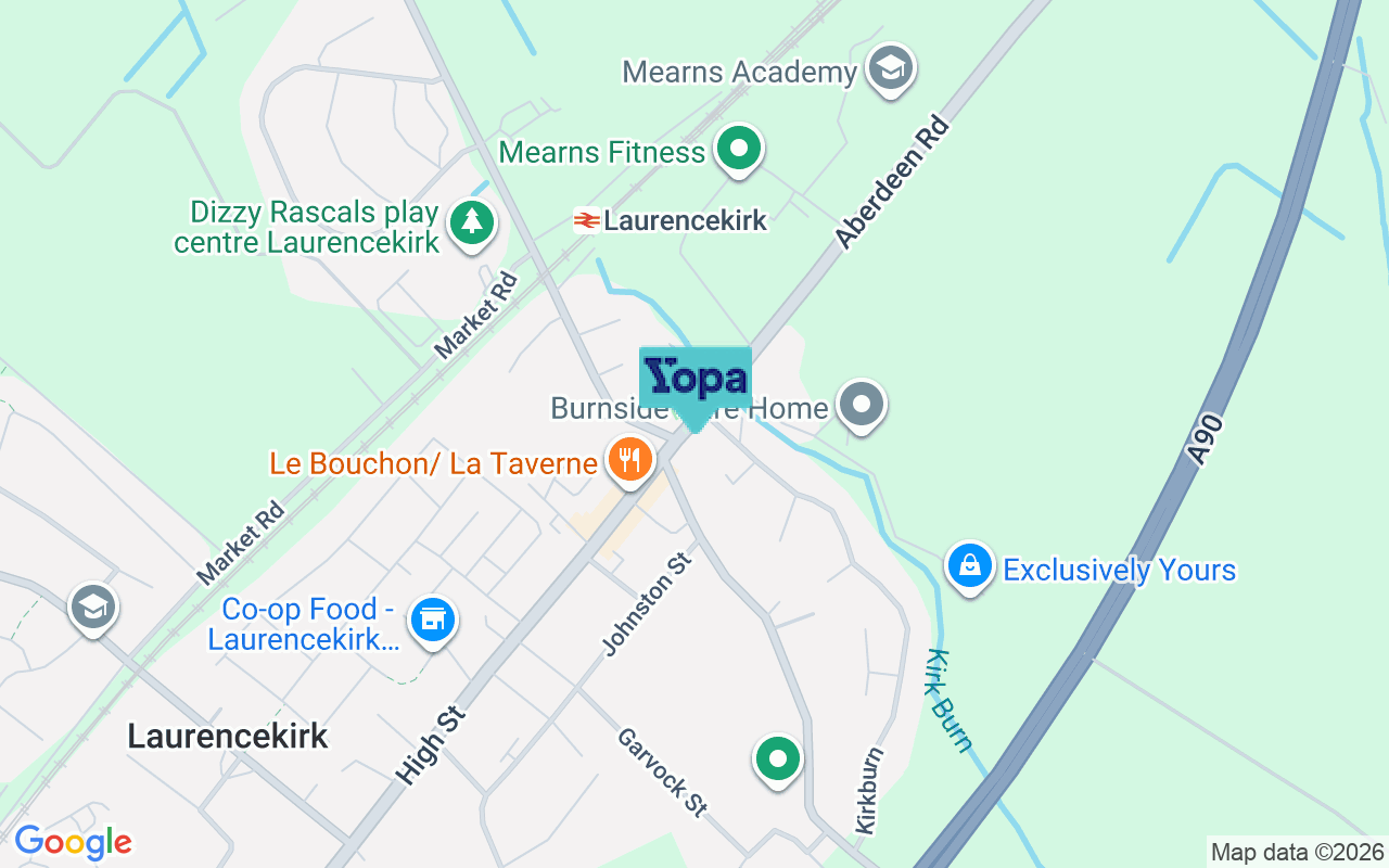 Map showing the location of AB30 1AH