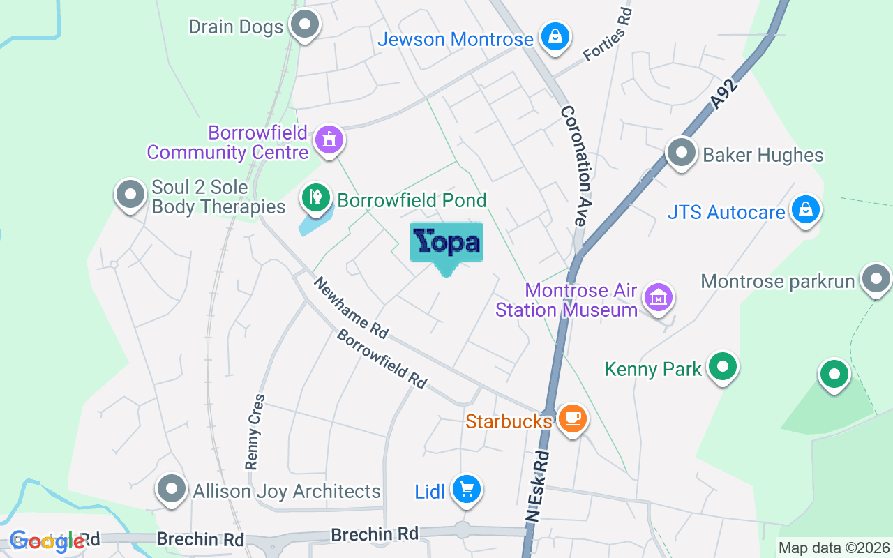 Map showing the location of DD10 9DA
