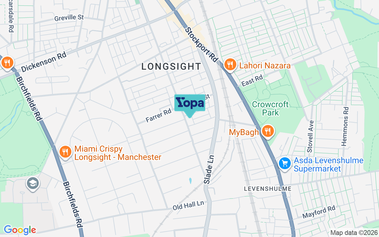 Map showing the location of M13 0PL