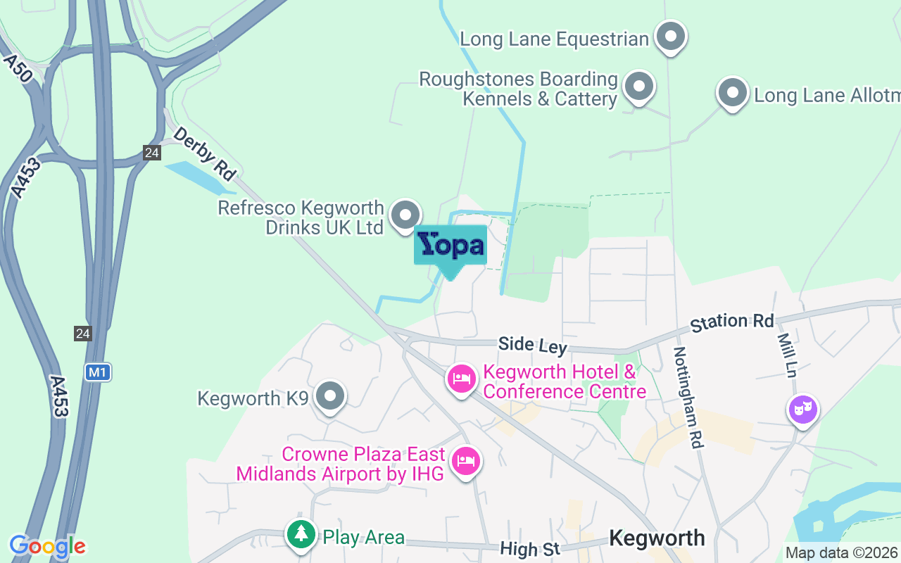 Map showing the location of DE74 2AQ