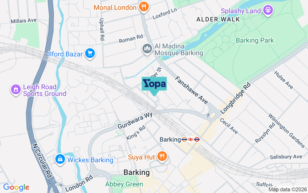 Map showing the location of IG11 8PG