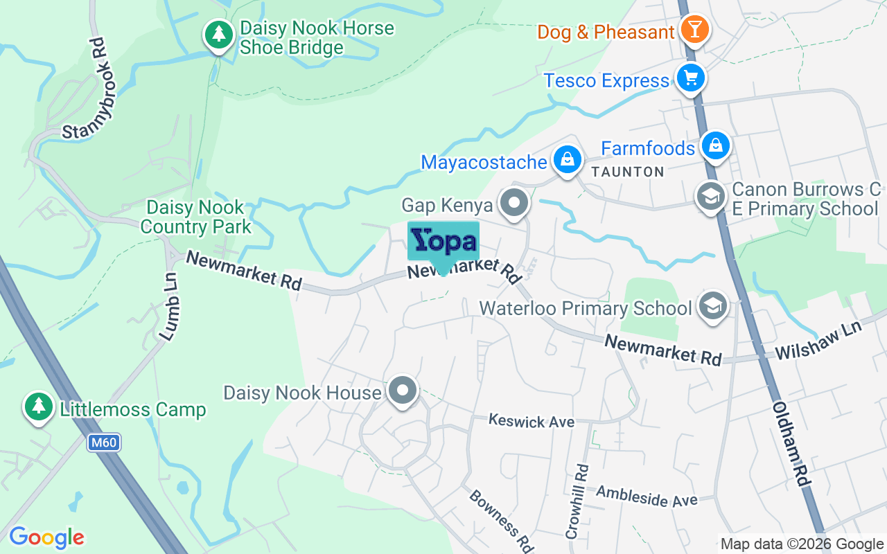 Map showing the location of OL7 9JW