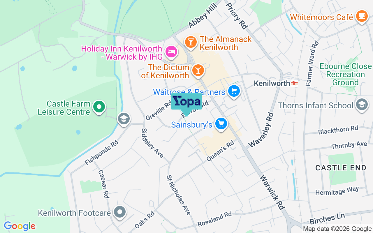 Map showing the location of CV8 1EG