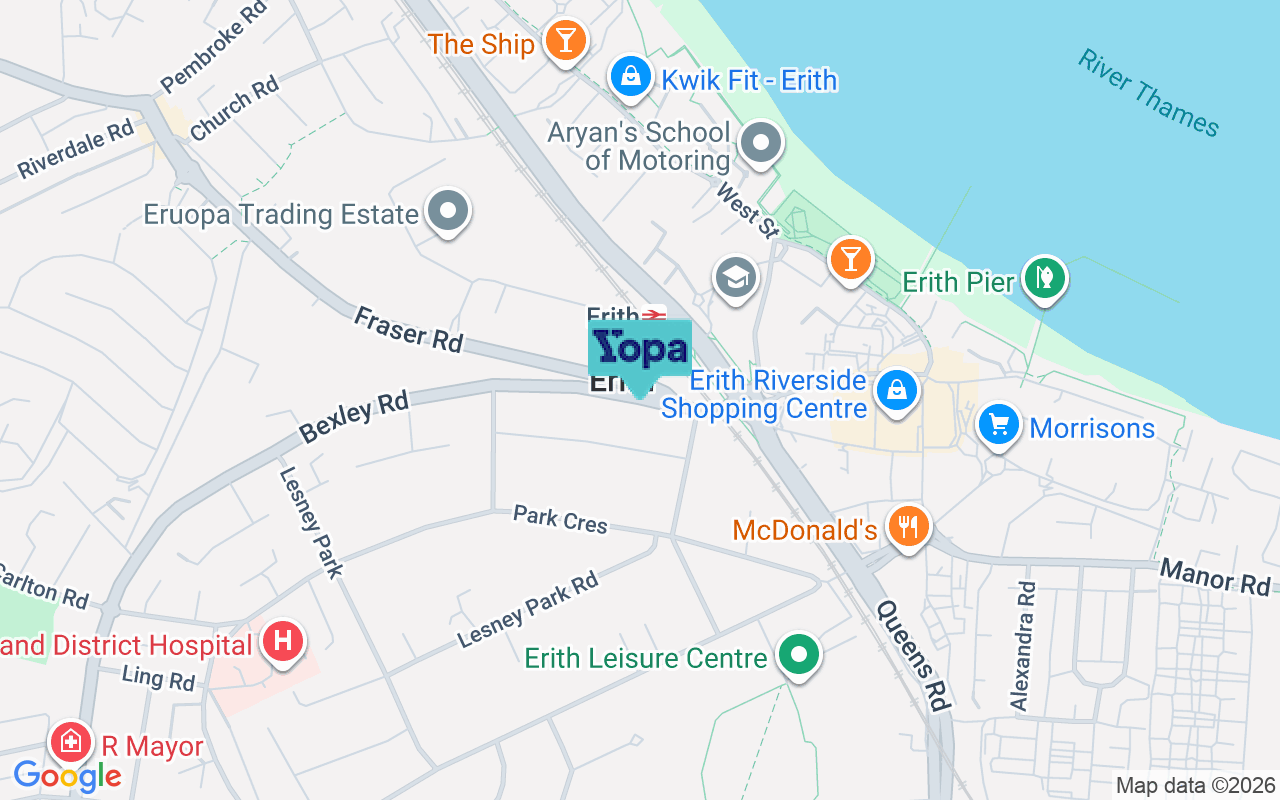 Map showing the location of DA8 3SH