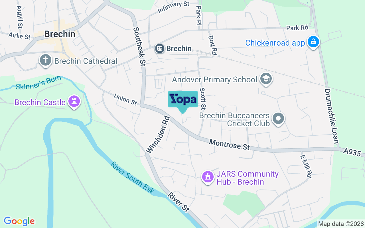 Map showing the location of DD9 7DJ