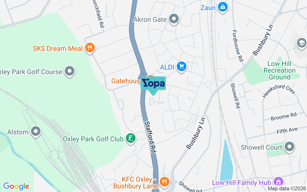 Map showing the location of WV10 6EE