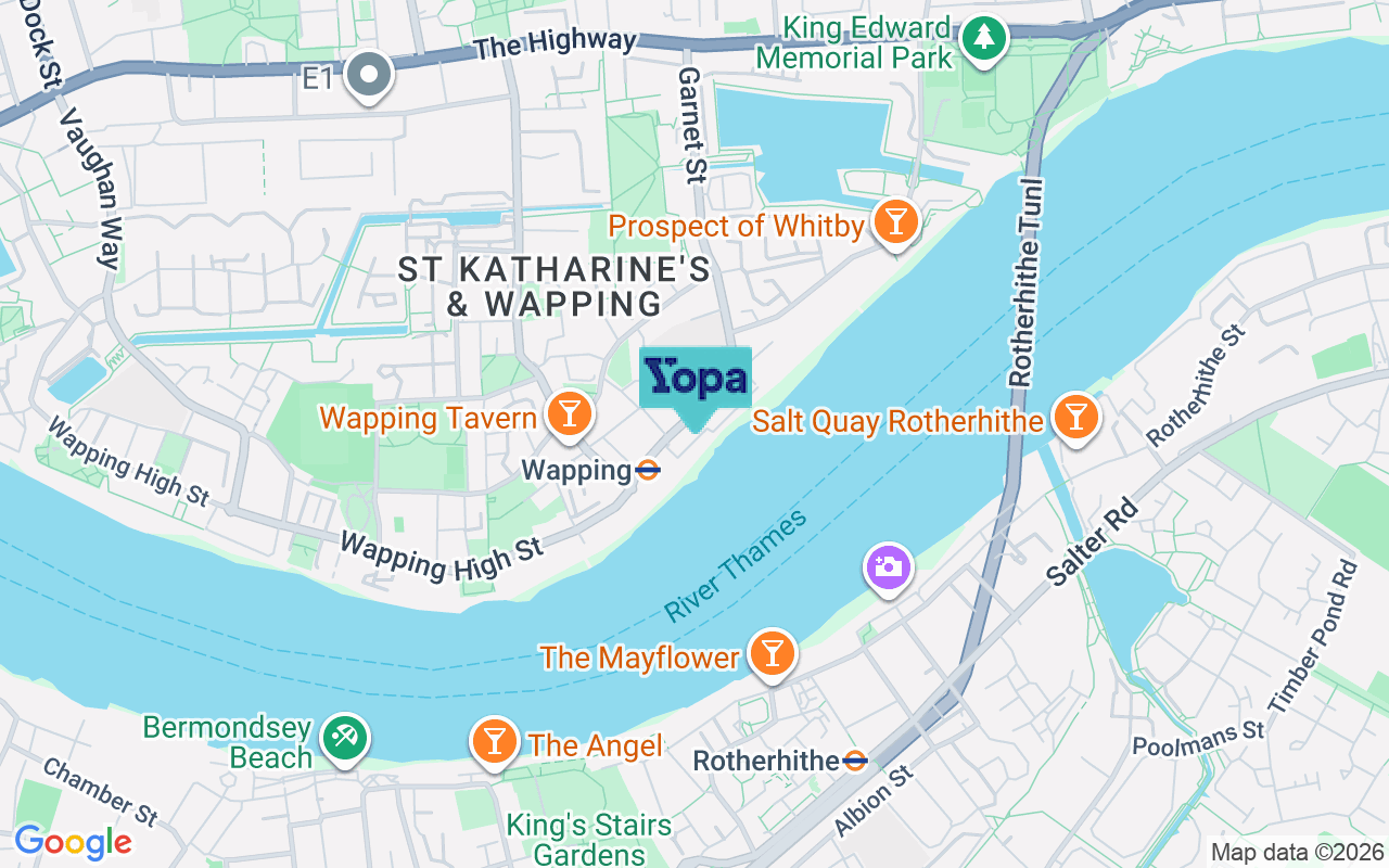 Map showing the location of E1W 3PD