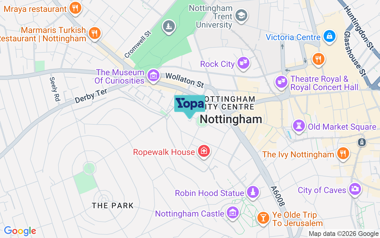 Map showing the location of NG1 5AQ