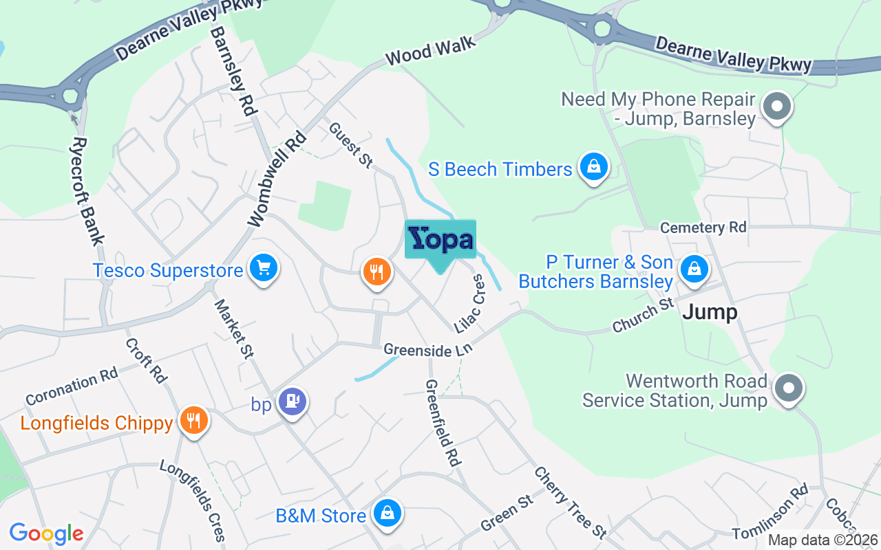 Map showing the location of S74 9PH