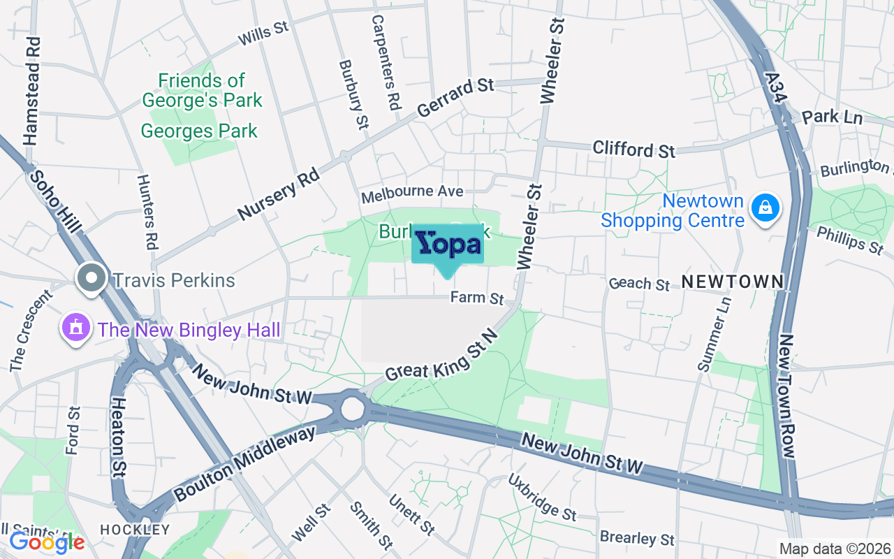 Map showing the location of B19 2DB