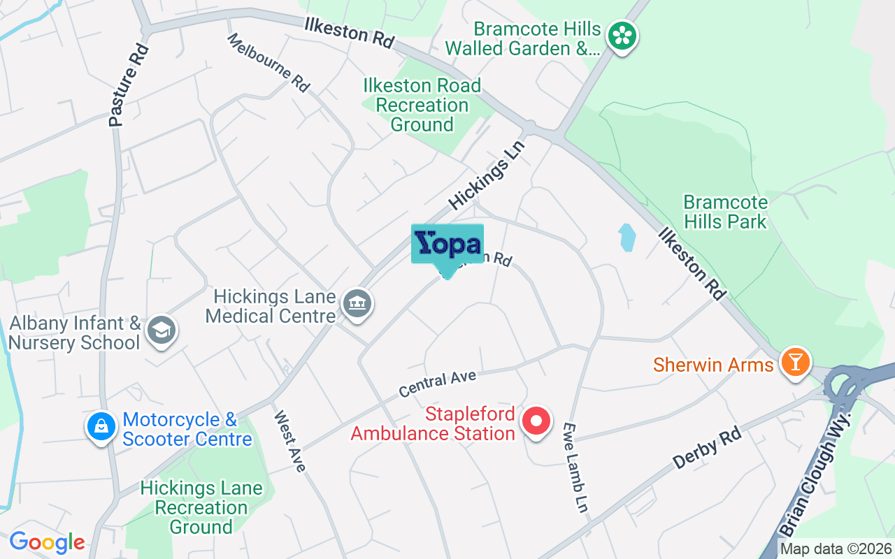 Map showing the location of NG9 8PQ