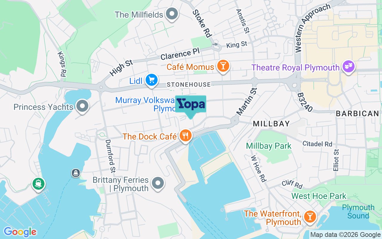 Map showing the location of PL1 3FN