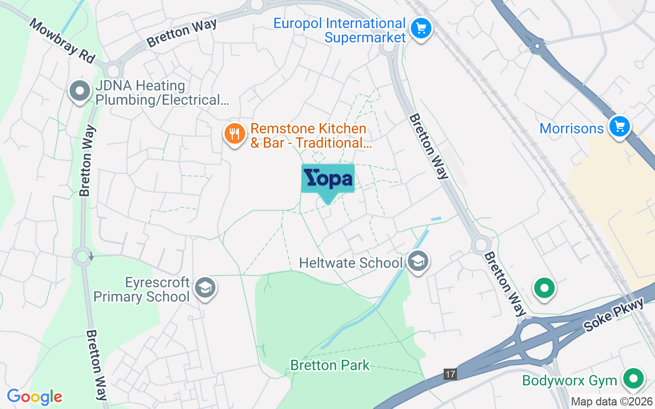 Map showing the location of PE3 8QE