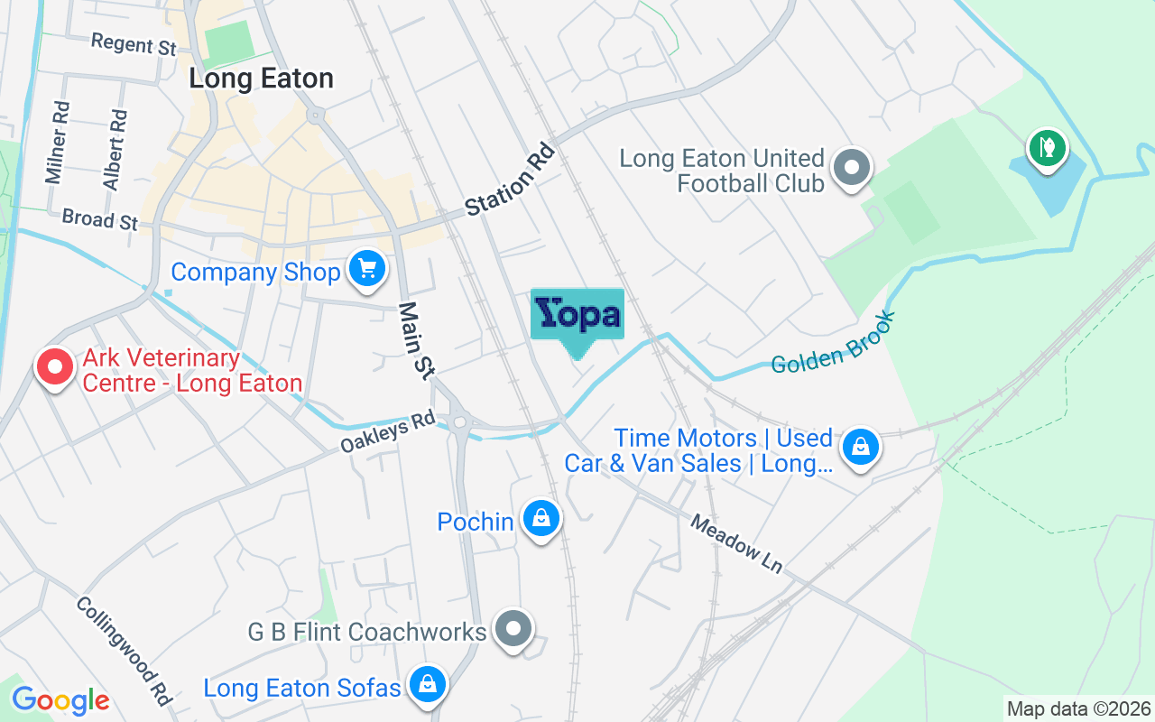 Map showing the location of NG10 2DS