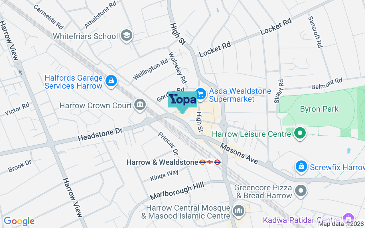 Map showing the location of HA3 5QJ