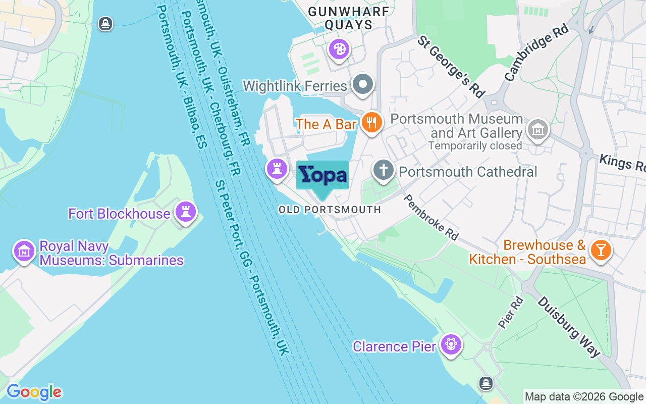 Map showing the location of PO1 2LL