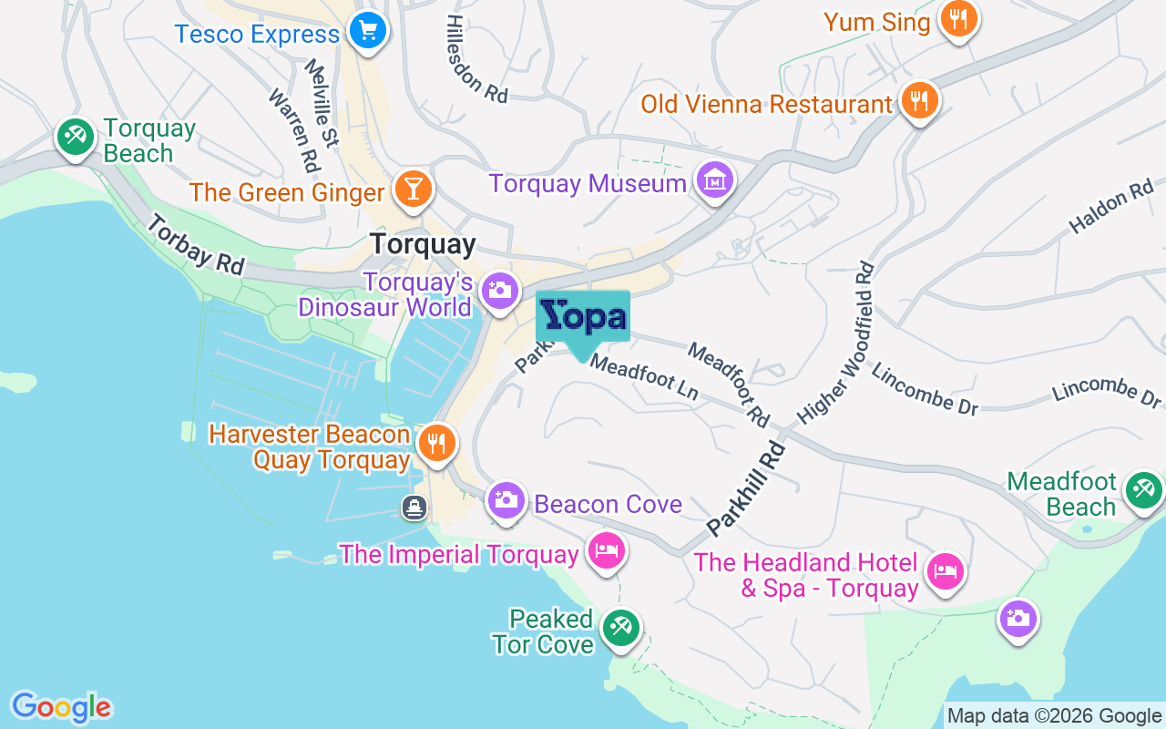 Map showing the location of TQ1 2BW