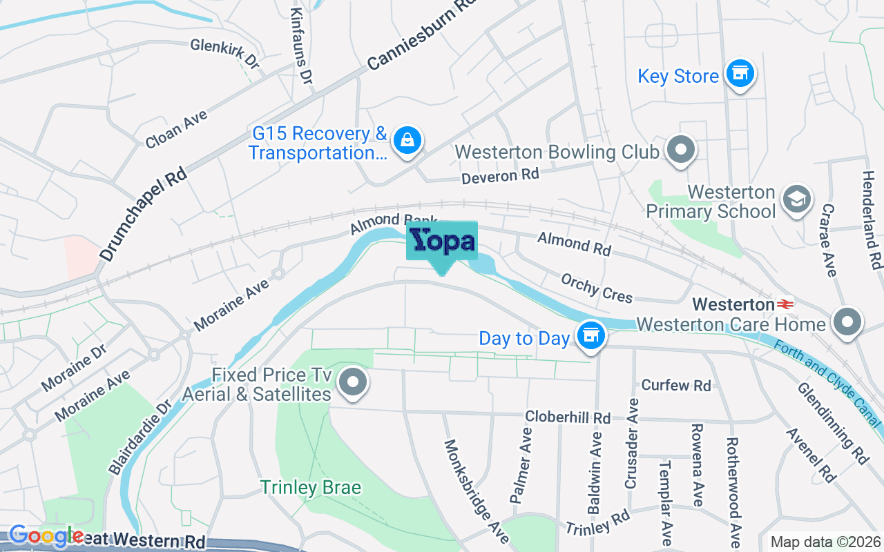 Map showing the location of G13 2AZ