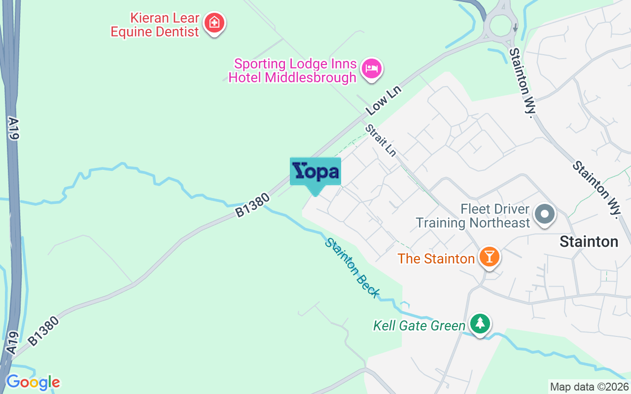 Map showing the location of TS8 9FR
