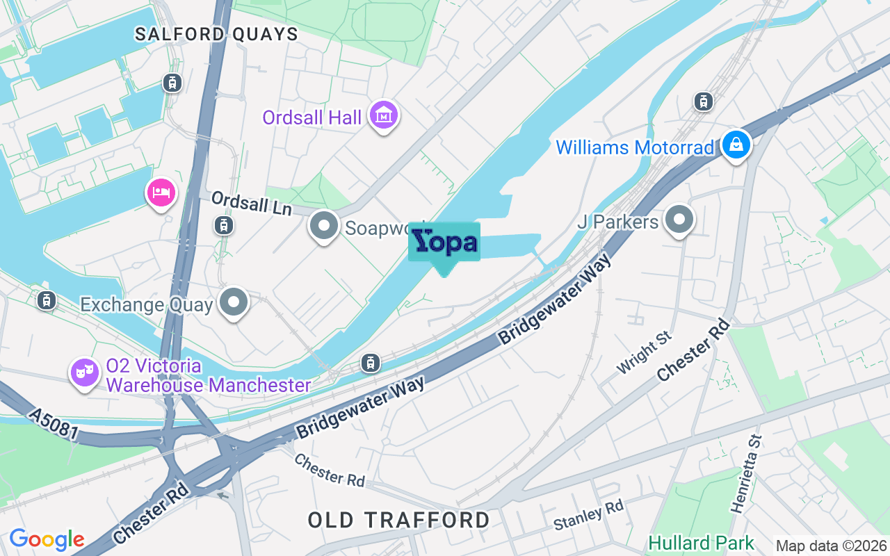 Map showing the location of M16 0YE