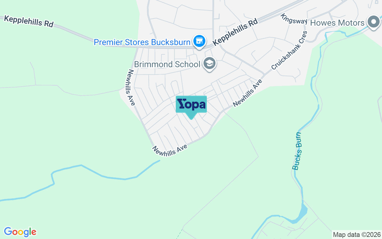 Map showing the location of AB21 9UL