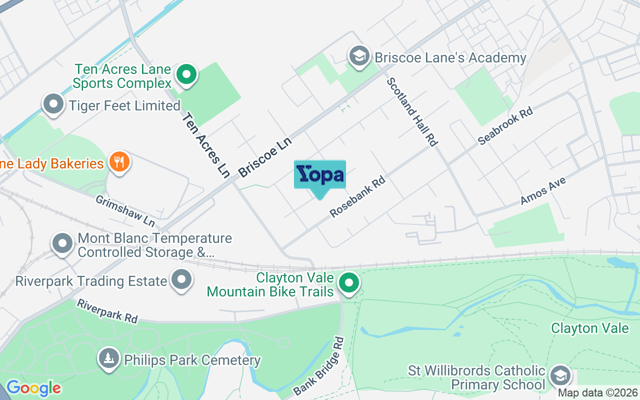 Map showing the location of M40 2UQ