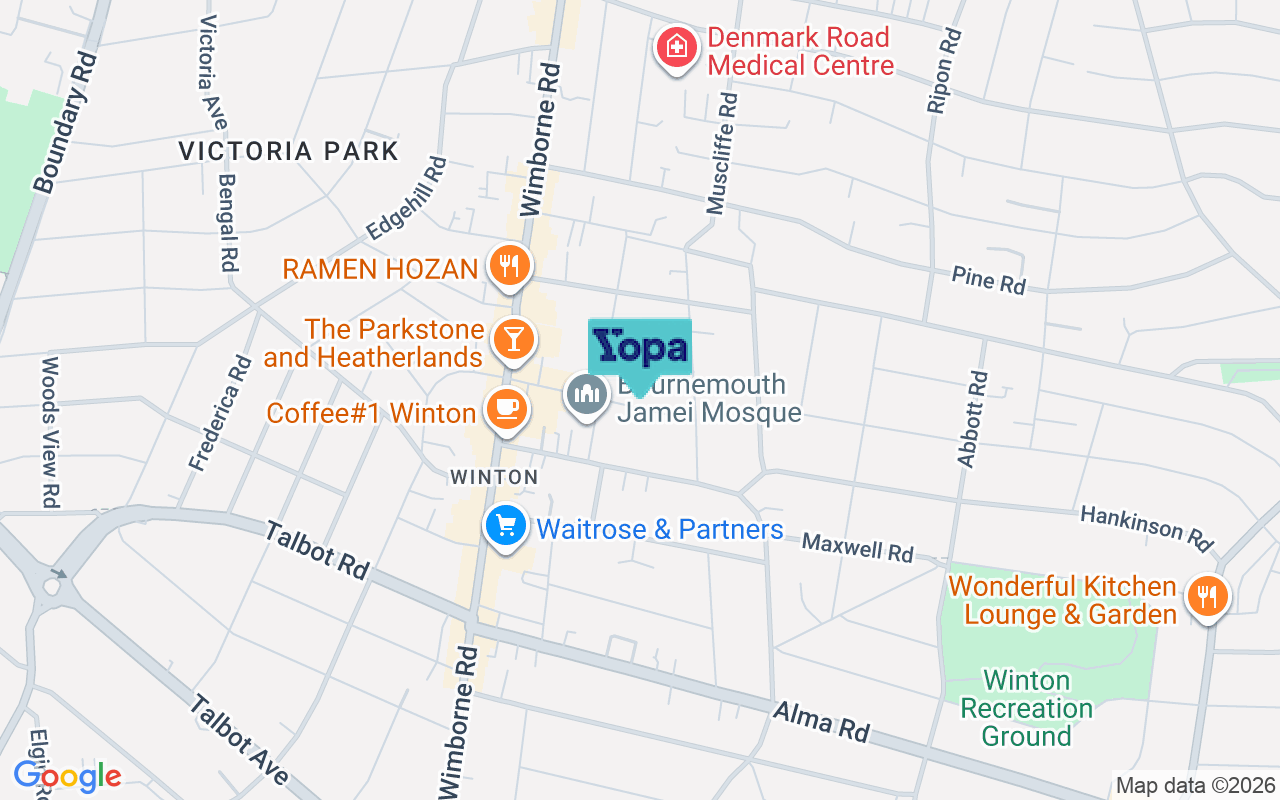 Map showing the location of BH9 1JZ