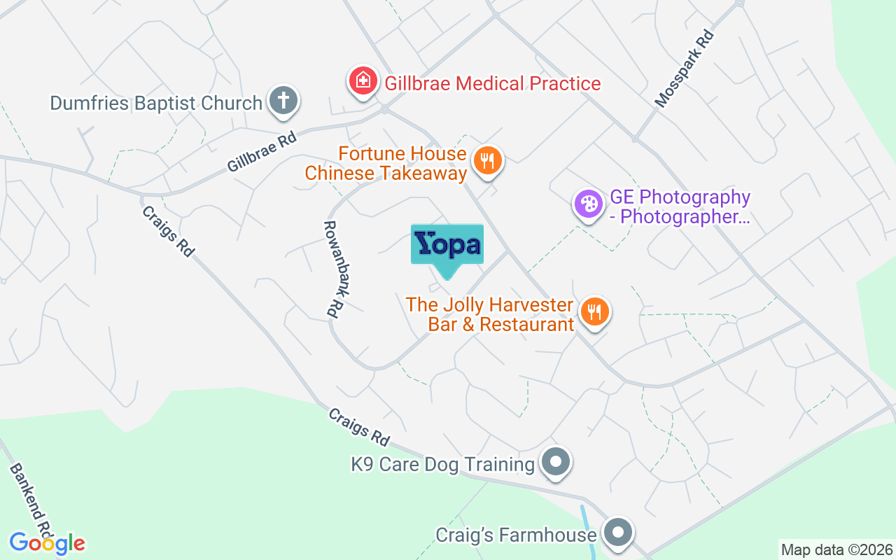 Map showing the location of DG1 4LN