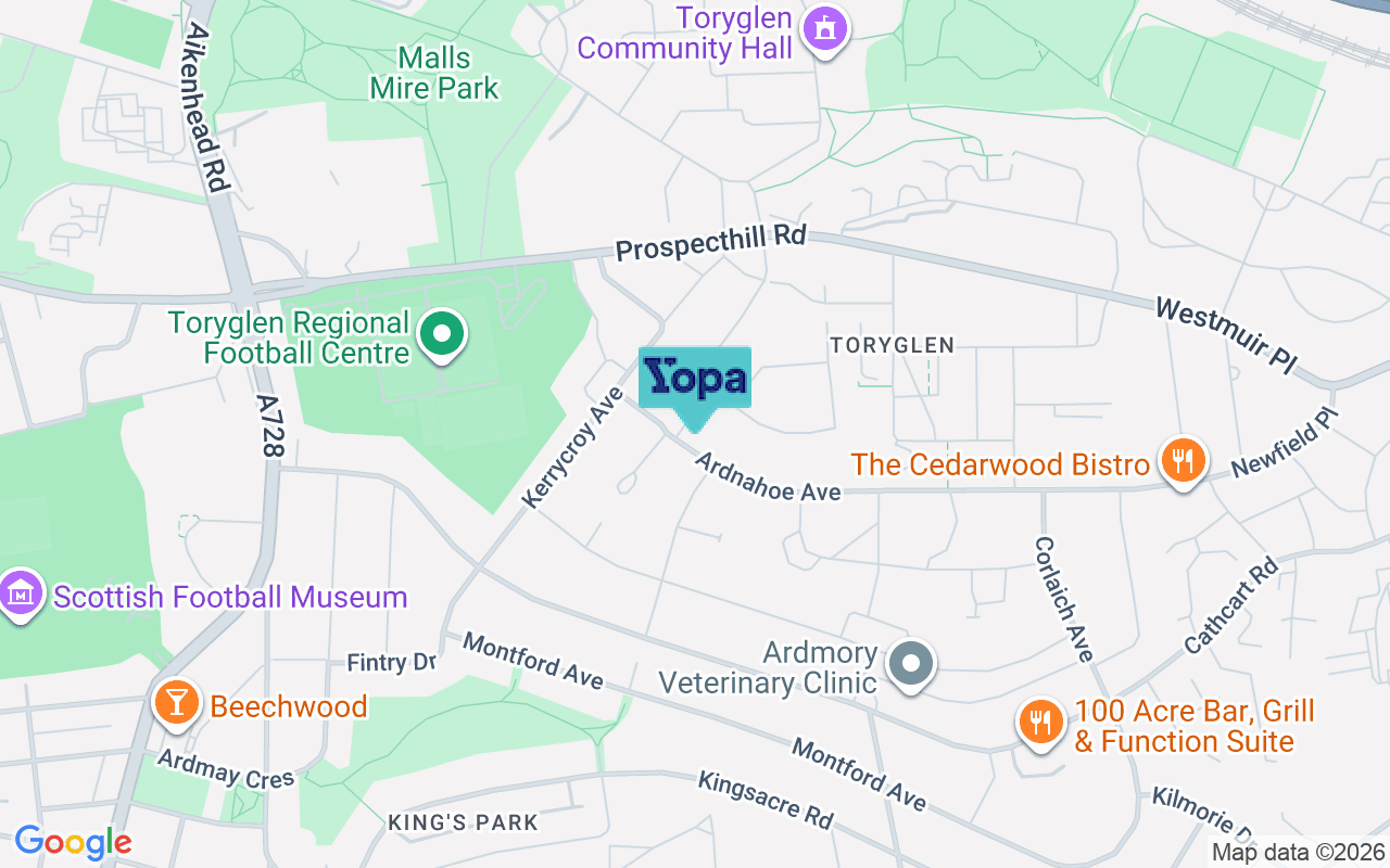 Map showing the location of G42 0DF