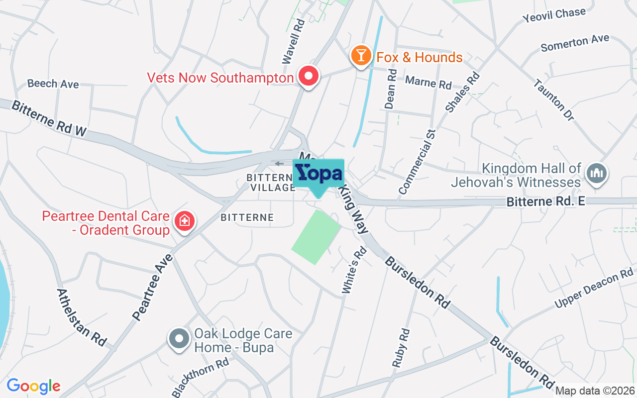 Map showing the location of SO18 5EE