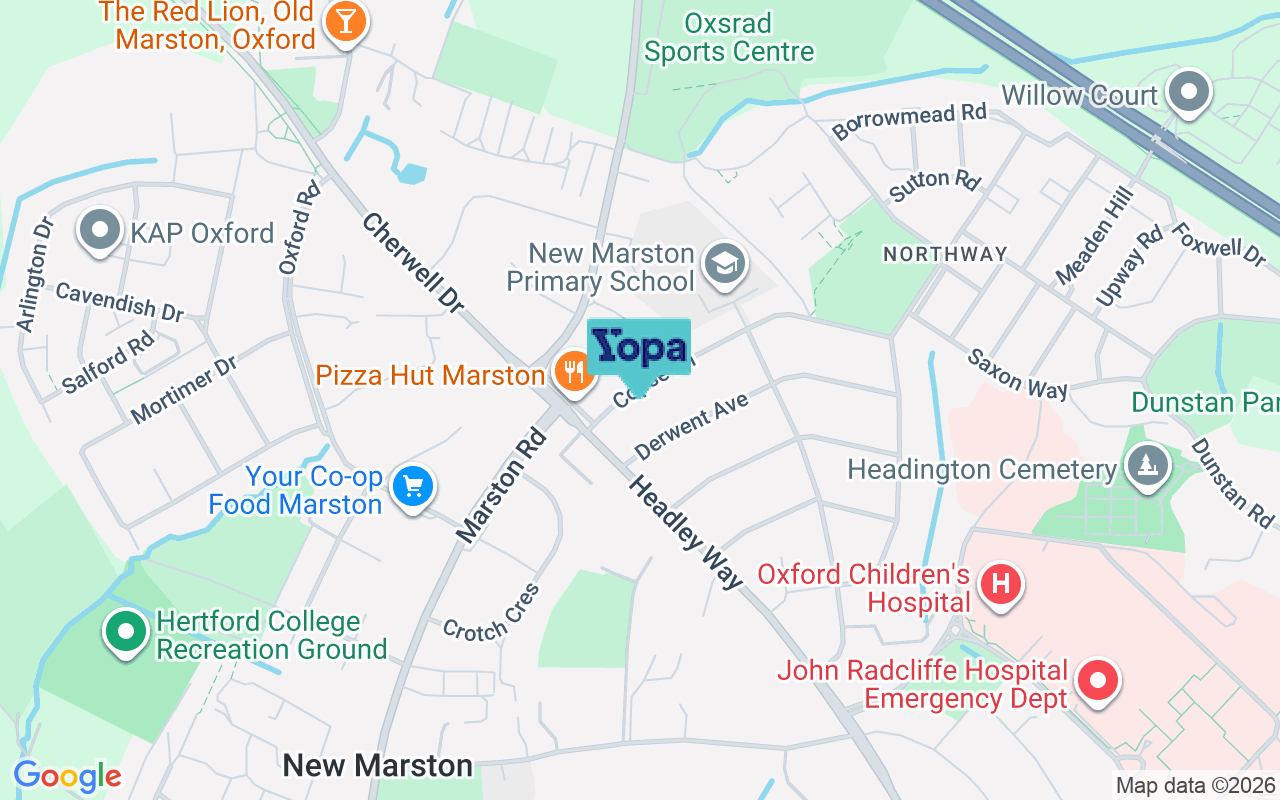 Map showing the location of OX3 0AT