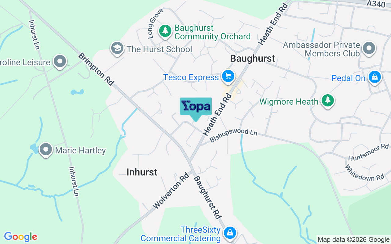 Map showing the location of RG26 5PF