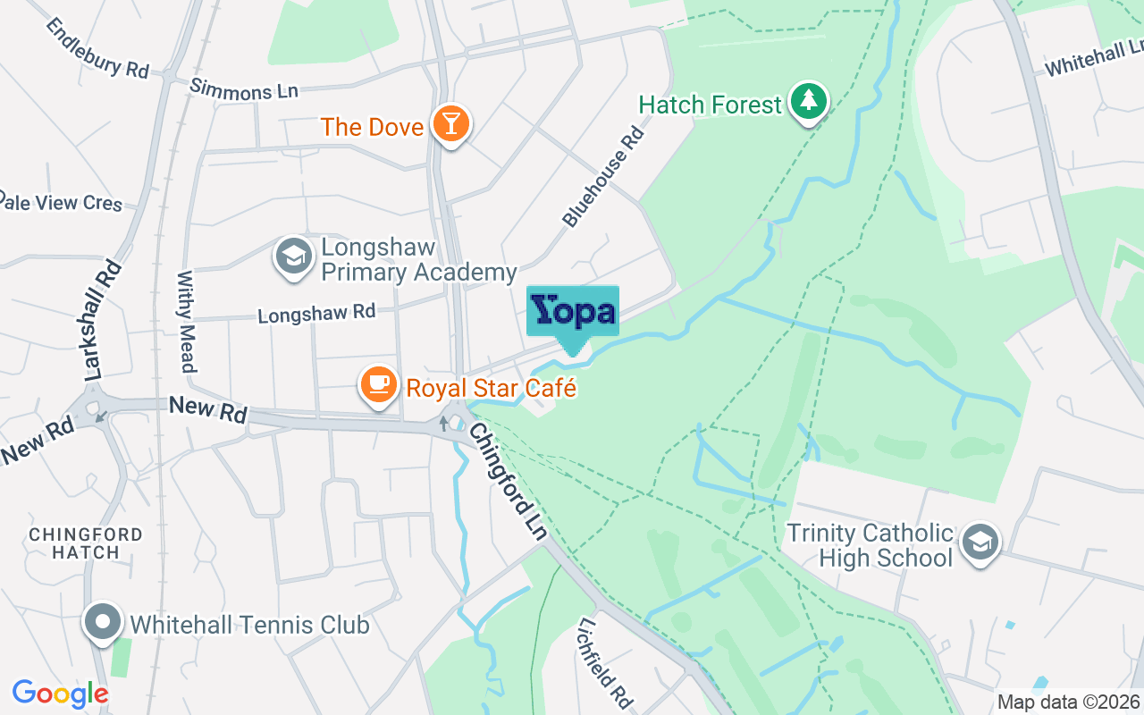 Map showing the location of E4 6JB