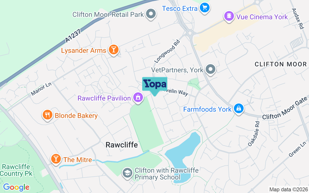Map showing the location of YO30 4SY