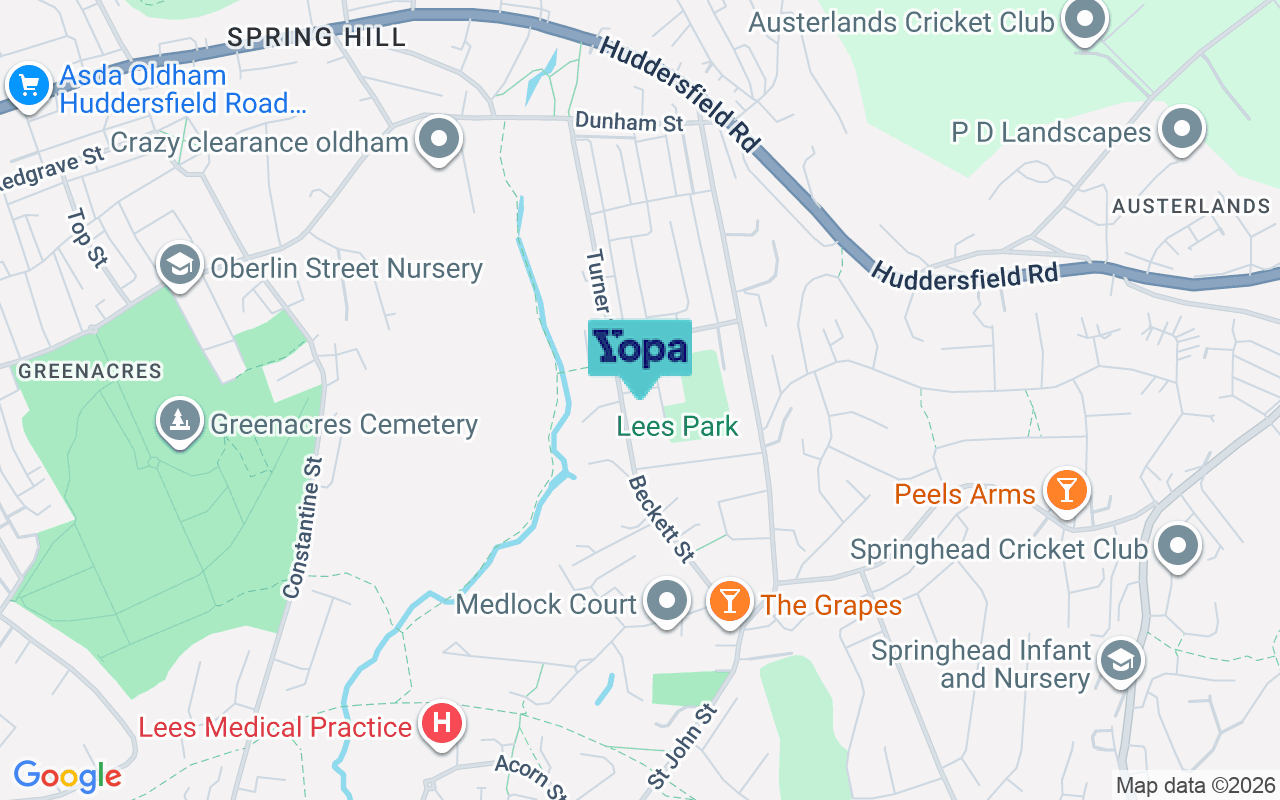 Map showing the location of OL4 3JN