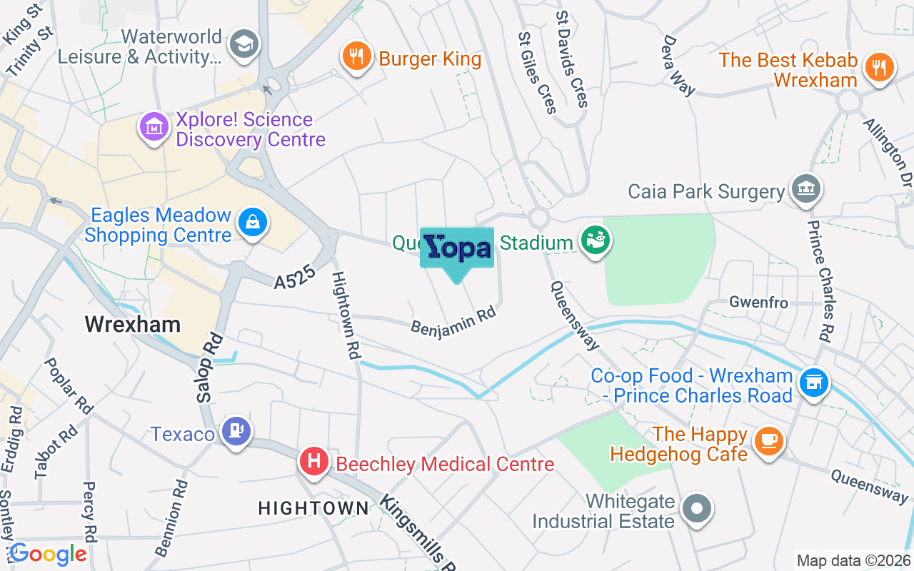 Map showing the location of LL13 8EL