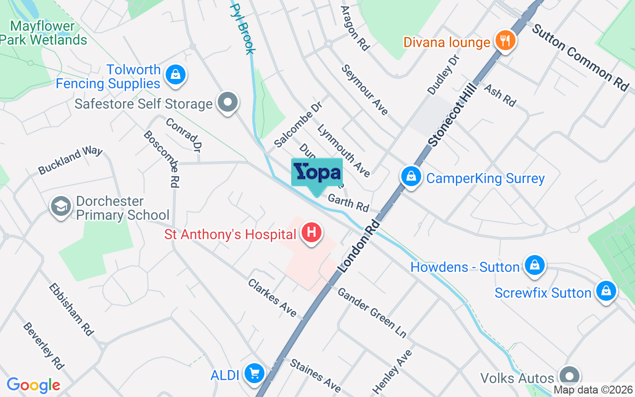 Map showing the location of SM4 4JX